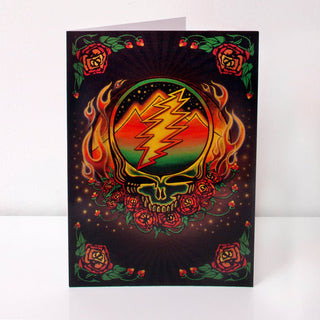 Grateful Dead Scarlet Fire Stealie Greeting Card | Little Hippie