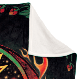 Grateful Dead Scarlet Fire Stealie Coral Fleece Blanket | Little Hippie