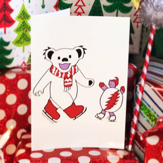 Grateful Dead Ice Skating Bear & Terrapin Greeting Card | Little Hippie