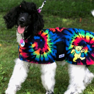 Grateful Dead Dancing Bear Hippie Tie Dye Fleece Dog Coat