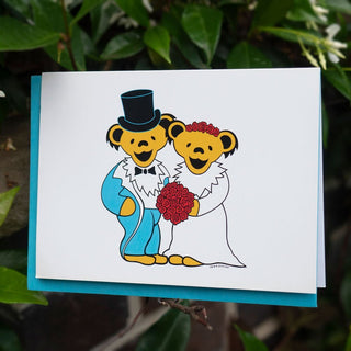 Grateful Dead Wedding Bears Greeting Card | Little Hippie