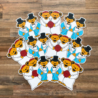Grateful Dead Wedding Bears Two Grooms Sticker