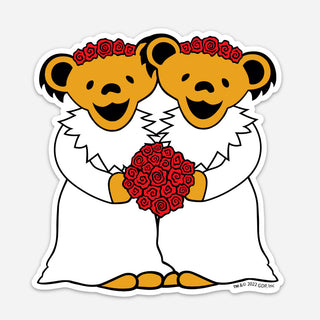 Grateful Dead Wedding Bears Two Brides Sticker