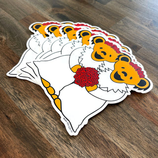 Grateful Dead Wedding Bears Two Brides Sticker
