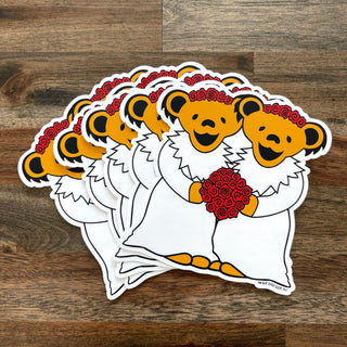 Grateful Dead Wedding Bears Two Brides Sticker