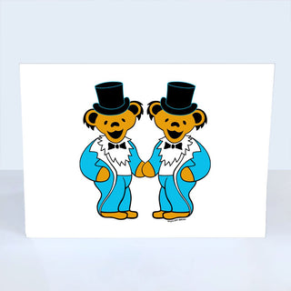 Grateful Dead Wedding Bears Two Grooms Greeting Card