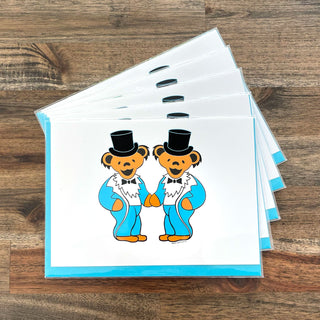 Grateful Dead Wedding Bears Two Grooms Greeting Card