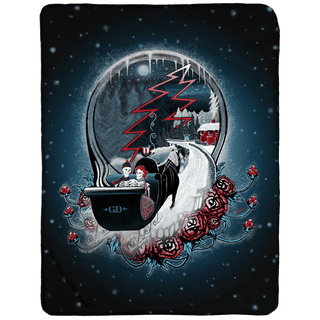 Grateful Dead Winter Sleigh Stealie Sherpa Fleece Blanket | Little Hippie