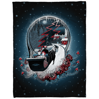 Grateful Dead Winter Sleigh Stealie Coral Fleece Blanket | Little Hippie