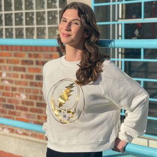 Grateful Dead Women's Steal Your Face Crop Fleece Raglan