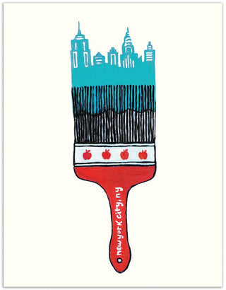 New York City Paintbrush Blank Card