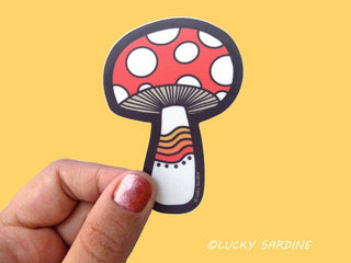 Toadstool Rainbow Mushroom Vinyl Sticker