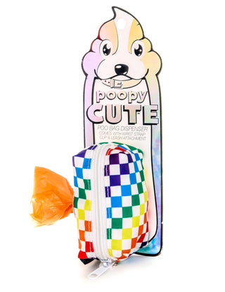 Dog Waste Bag Holder - PRIDE Check Rainbow