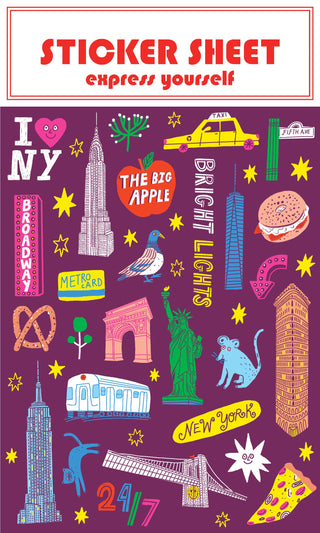 NYC New York Icons Sticker Sheet