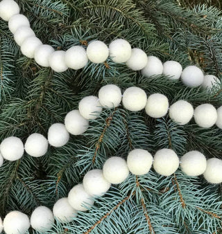 Garland Balls - White Felt | Little Hippie