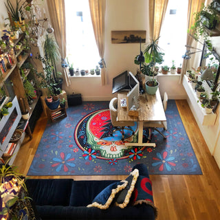 Grateful Dead Calaveras Stealie Area Rug | Little Hippie