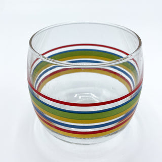 Vintage 1960s/1970s Mid-Century Glassware Rainbow Stripes Rocks Glasses Set of 4