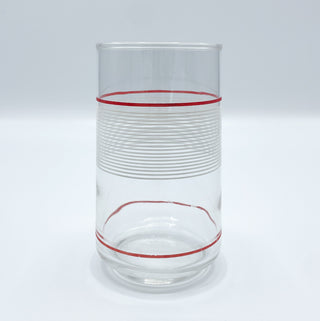 Vintage 1960s/1970s Mid-Century Glassware Red/White Stripes Glass
