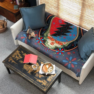 Grateful Dead Calaveras Stealie Coral Fleece Blanket | Little Hippie