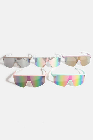 Oversized Curved Shield Sunglasses