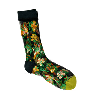 Floral and Fauna Parrot Mesh Socks