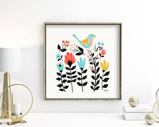 Folk Art Garden - Scandinavian Wall Art