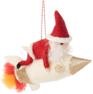 Felt Santa Rocket Ornament