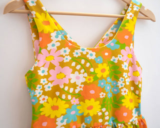 Sixties Retro Floral Women's Jersey Summer Dress