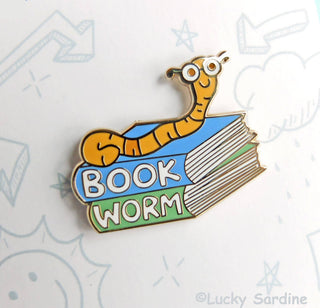 Book Worm Enamel Pin