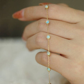 Opal Charm Stacking Bracelet