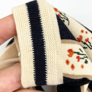 Floral Stripes Cotton Socks