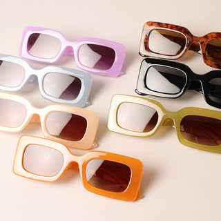 Women's Bold Rectangular Pastel Sunglasses