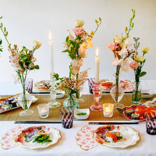 Pink Glass Candle Holder