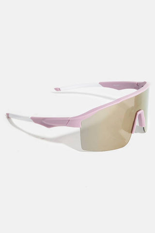 Oversized Curved Shield Sunglasses