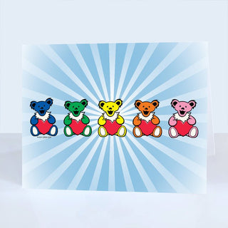 Grateful Dead Bears With Hearts Greeting Card