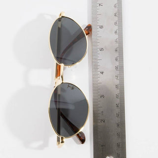 Slim Oval Cat Eye Metal Double Bridge Sunglasses
