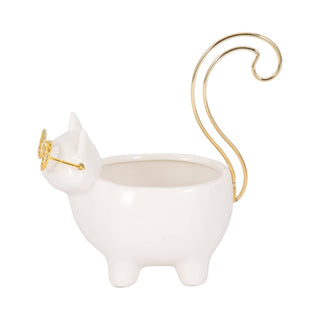 Ceramic Boho Kitty Cat Trinket Dish