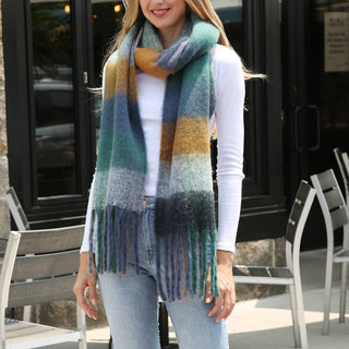Plaid Oblong Scarf Shawl