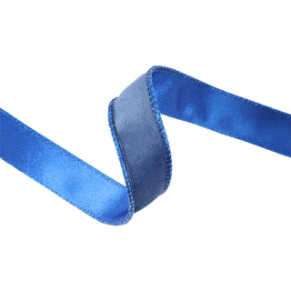 Reversible Blue Velvet Wired Ribbon