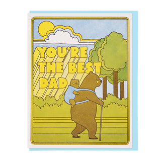 Best Dad Hiking Bears Greeting Card