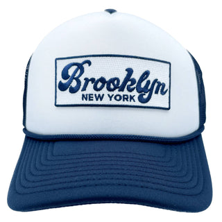 Navy Blue Brooklyn Retro Trucker Hat