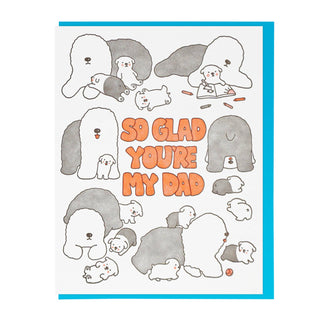 So Glad You're My Dad Sheepdogs Greeting Card