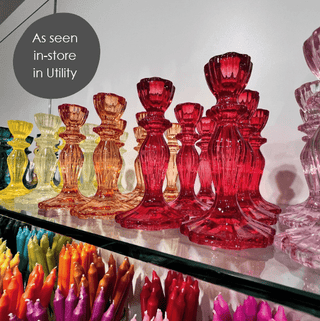 Boho Red Glass Candle Holder