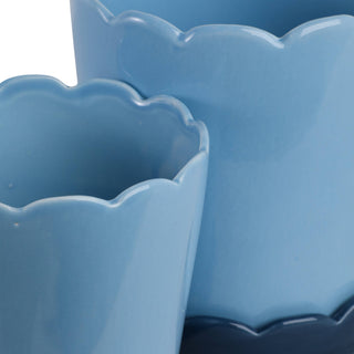 Blue Ceramic Scallop Planter