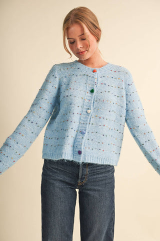 Speckled Knit Sweater Cardigan