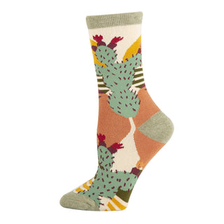 Sol De Cactus | Women's Western Premium Cotton Crew Socks