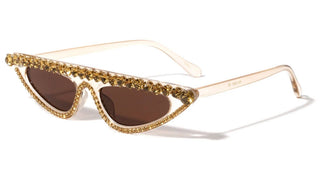 Rhinestone Flat Sunglasses
