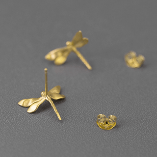 Gold Dragonfly Stud Earrings