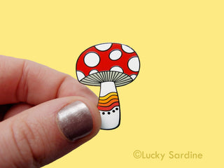 Retro Mushroom Enamel Pin