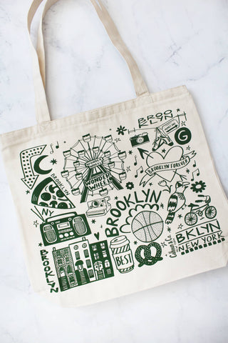 Brooklyn Canvas Tote Bag with Zipper Closure